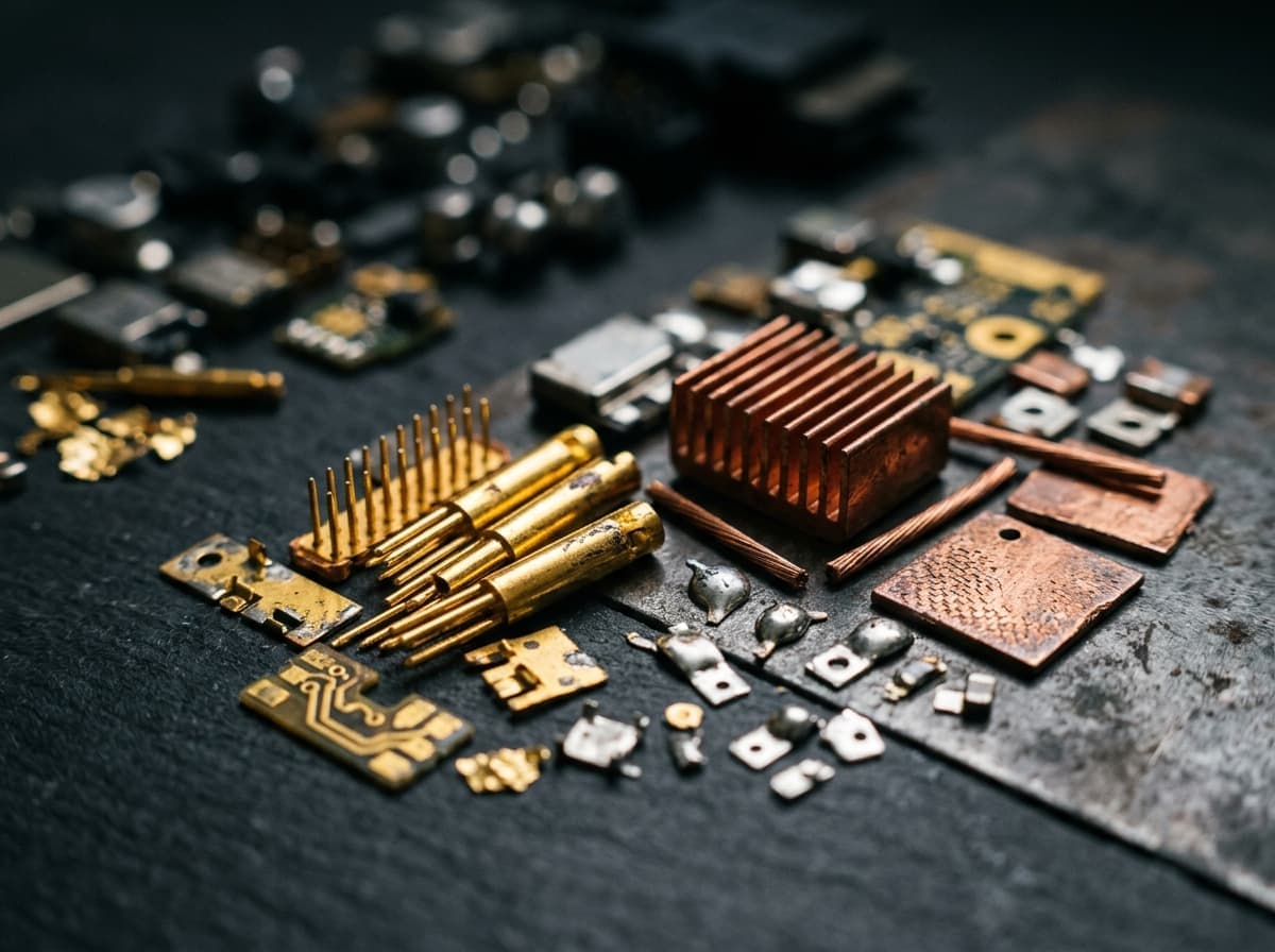 Electronic components and precious metals recovered from e-waste